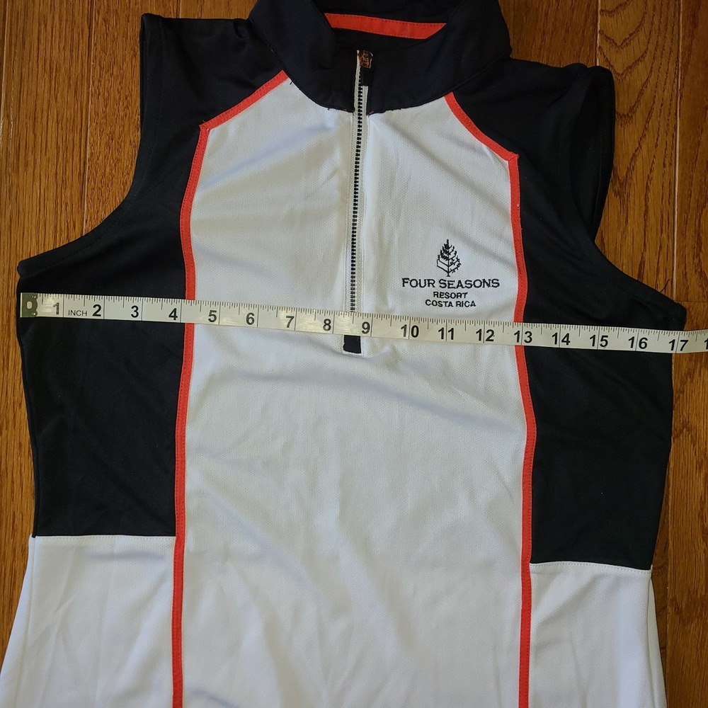 Four Seasons Womens Brilliant White Colorblock Sleeveless Golf Polo Shirt Size S - Picture 6 of 7